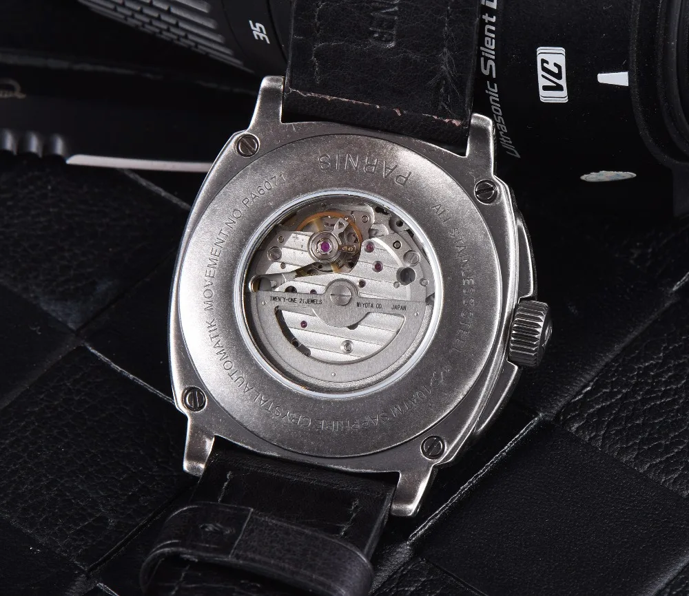 Parnis44mm автоматические механические мужские сапфировые часы mekanik erkek kol saati автоматические reloj hombre relogio masculino