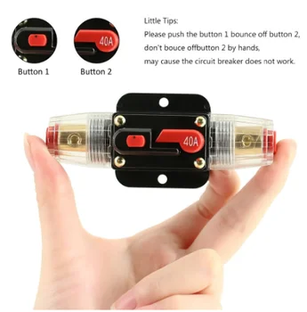 

12V 24V 20A 30A 40A 50A 60A 80A 100A Auto Car Bike Stereo Audio Solar Energy Circuit Breaker Reset Fuse Inverter Home Solar Use