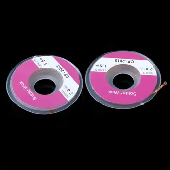 

2PCS Aluminium Solder Wire Desoldering Braid Remover Sucker Flux Wick Cable With Unique No-clean Flux Pure Oxygen-Free Copper