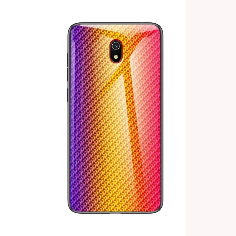 style 02 Для xiaomi redmi 8A 7A 6A чехол из твердого закаленного стекла с градиентом из углеродного волокна защитный чехол для xiaomi redmi 5 plus 6 pro 7 S2 - Цвет: style 02