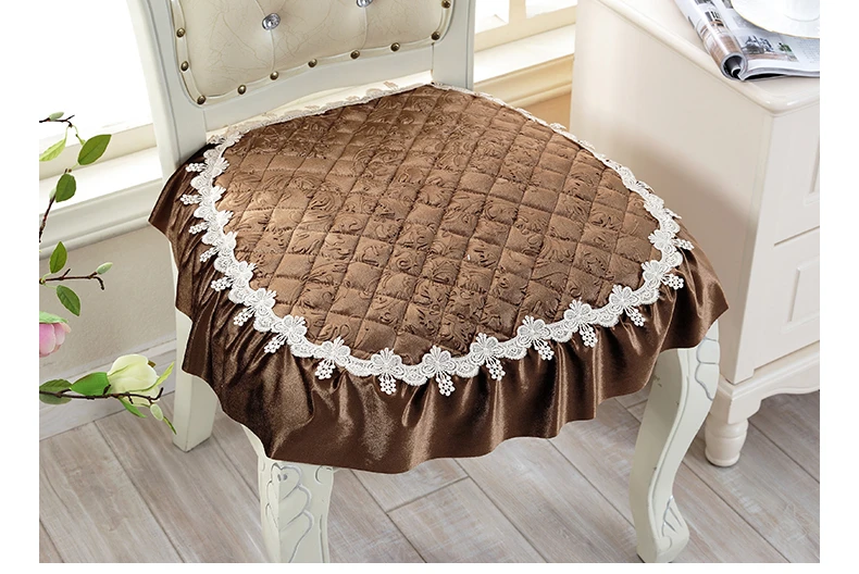 Elegant Lace Decor 40*40cm Chair Cushion European Theme Anti-Slip Seat Cushion Home Decor Dining Coussin Office Mat 24 Colors green cushions