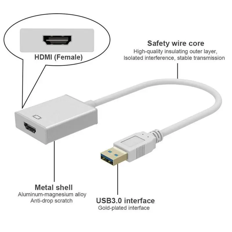 USB 3,0 к HDMI HD 1080P видео кабель адаптер конвертер для HDTV PC YO