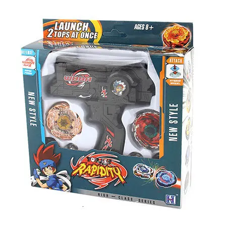 Beyblade Металл Фьюжн-игрушки для продажи спиннинг Топы beyblade игрушки набор игрушечный гироскоп с двойной пусковой установкой ручной Спиннер металлические Топы - Цвет: Black