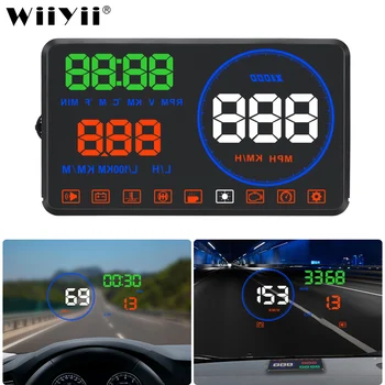 WiiYii M9 HUD head-up display car OBD2 Digital Speedometer Error Code Clearing Speed MPH KM/H Fuel Consumption Display For Car head up speedometer display hud gps obd computer car speed digital display fuel consumption temperature gauge diagnostic tool
