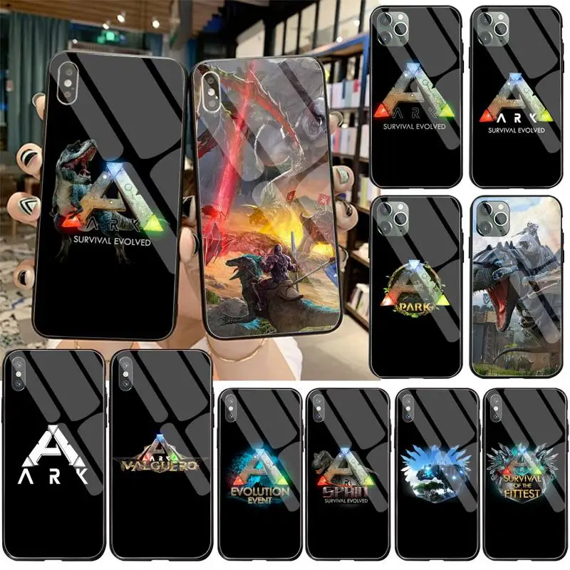 HPCHCJHM Ark Выживание Эволюция Coque Shell чехол для телефона закаленное стекло iPhone 11 Pro XR XS