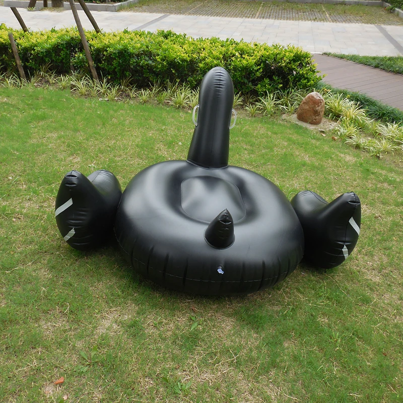 150cm-Adult-Child-Inflatable-Black-Swan-Pool-Inflatable-Ride-on-Duck-Toys-Swimming-Floats-Water-Beach (1)