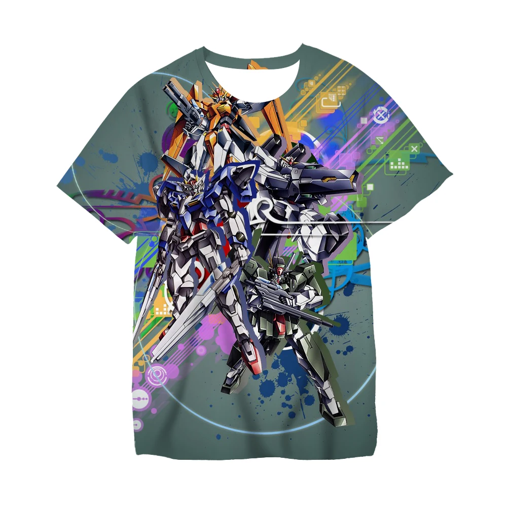 T-Shirts best of sale New Cartoon Anime Gundam Tshirt Baby Boys Girls Cool Clothes Young Children Summer Short Sleeve T-shirts Kids 3D Print T Shirt black long sleeve shirt