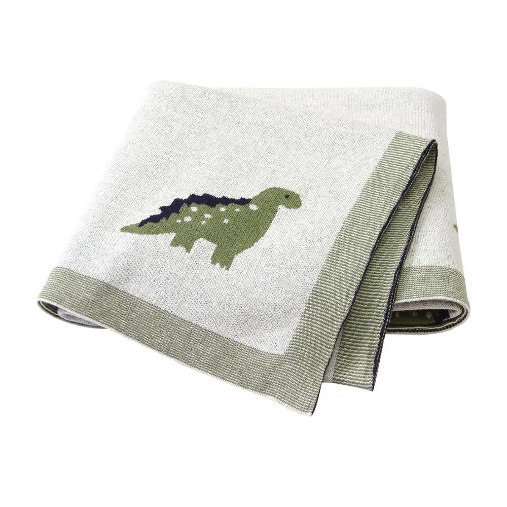 Baby Blankets Soft Newborn Infant Bebes Cotton Blankets 100*80cm Dinosaur Knitted Toddler Kids Swaddle Wrap Stroller Bed Quilts