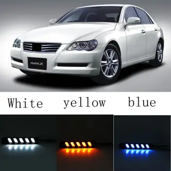 

1Pair DRL For Toyota MARK X REIZ 2004 2005 2006 2007 2008 2009 LED DRL Daytime Running Light With Turn Signal Fog Lamp
