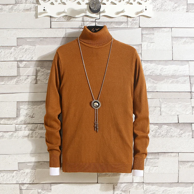 2019 Men Sweater Mens Stripe TurtleNeck weaters Male Sweter Jumper Casual Thermal Man Preppy Style Computer Knitted  Pullovers