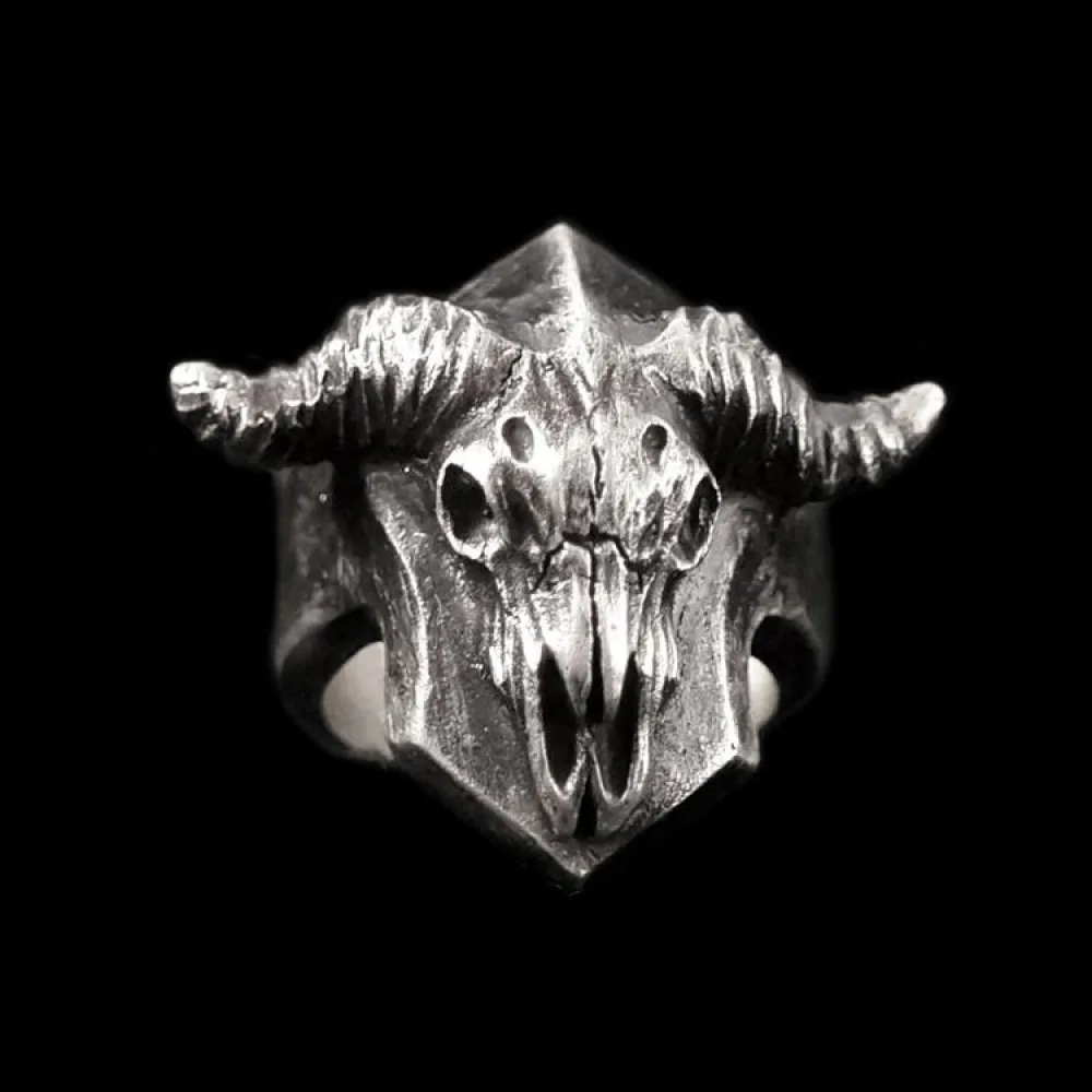 Мужская мода Овцы кости щит Ram череп кольцо 316L нержавеющая сталь Рок Панк Байкер ювелирные изделия серебряный цвет