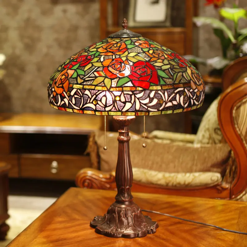 

18-inch Europe type restoring ancient ways adornment lamps and lanterns of tiffany lamp sitting room desk lamp rose