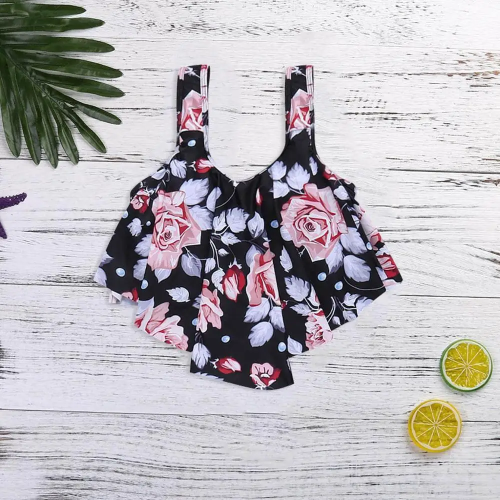 2019 Summer New Women High Waisted Bikini Swim Shorts Sexy Top Ruffled Bottom Swimsuit Swimwear Bathing Suit Bikini Set