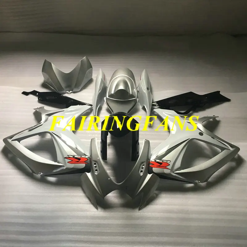 Комплект обтекателей для мотоцикла GSXR600 750 K6 06 07 GSXR 600 GSXR750 2006 2007 белый серебристый Обтекатели кузова+ подарки SC97