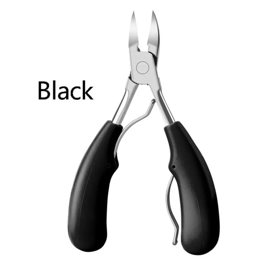 Профессиональные ножницы для ногтей Триммер резаки для маникюра, нержавеющая сталь вросшие ногти для коррекции кутикулы ножницы - Цвет: Черный