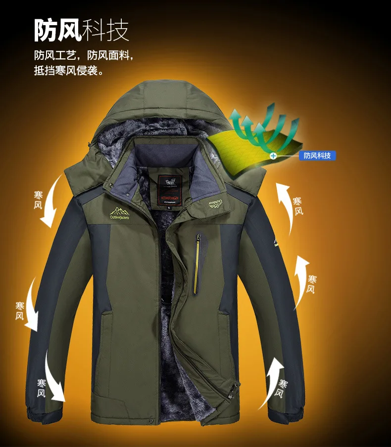 Большие размеры, куртка-дождевик, бархатная Толстая ветронепроницаемая водонепроницаемая куртка