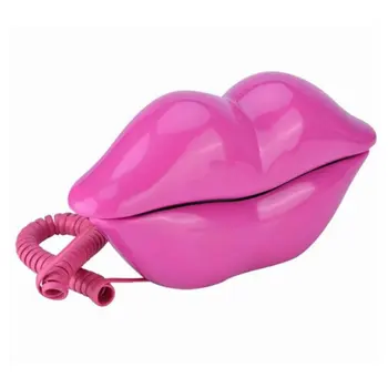 

1PC European Style Wired Telephone Corded Funny Lips Shaped Landline Telephone for Home Ofiice Gift For Women