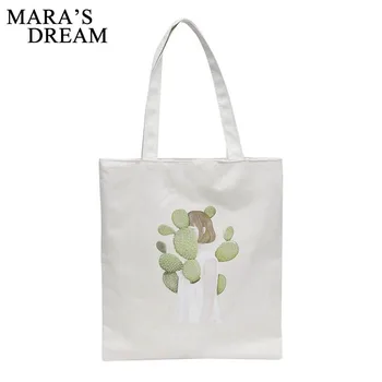 

Mara's Dream 2020 New Canvas Bag Cartoon Tote Bag College Wind Female Shoulder Creative Canvas Bag Small Fresh Handbag Bag