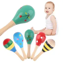 5 шт./лот, Разноцветные деревянные Мини-погремушки для малышей, детские музыкальные инструменты, шейкеры, вечерние детские игрушки в подарок, Прямая поставка