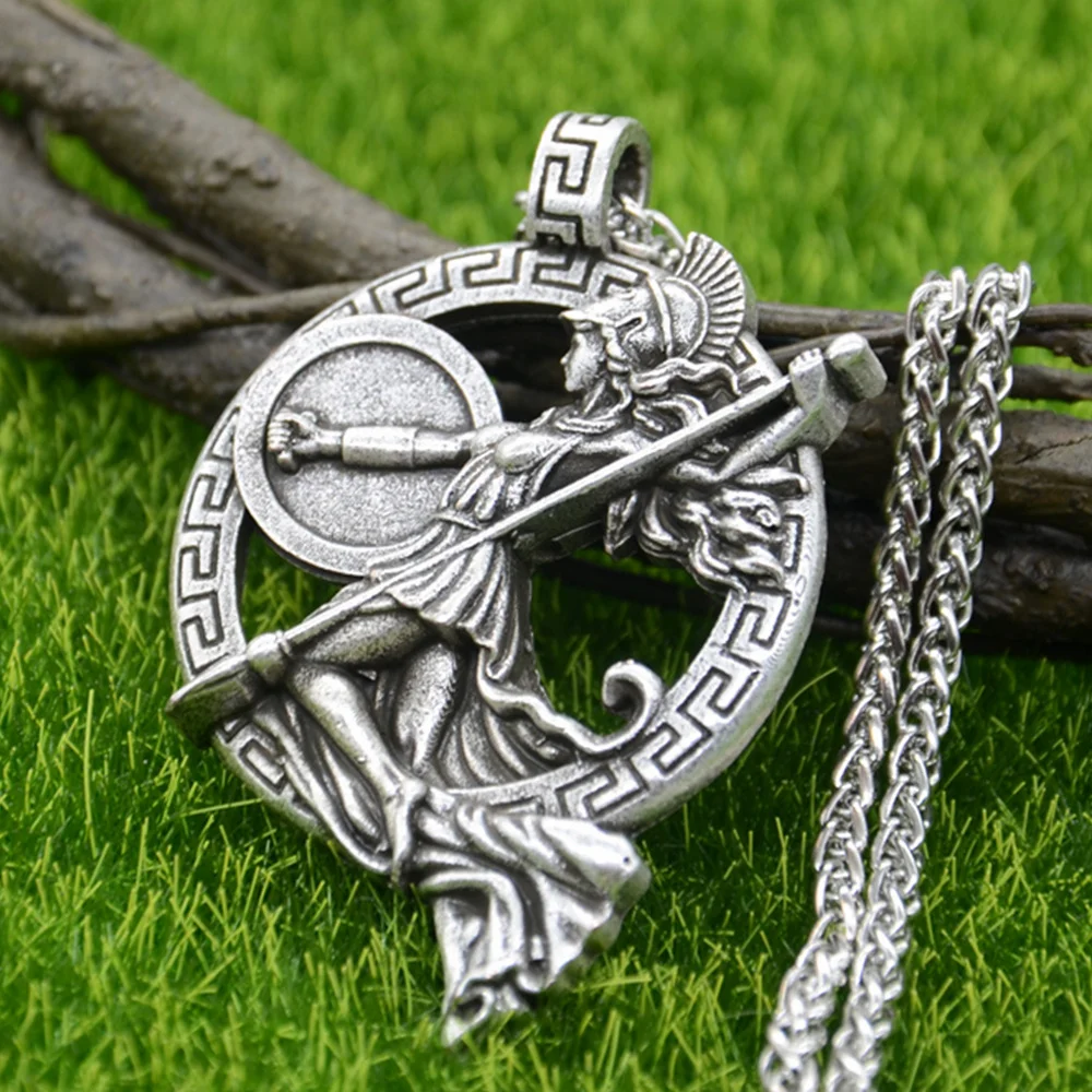 Nostalgia Greek Goddess Roman Mythology Warrior Goddess Minerva Athena Pendant Gothic Necklace For Women Jewelry Accessories