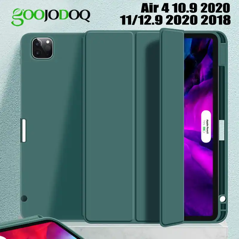 Fundas Blandas Informática Fundas Goojodoq Ipad Pro 11 Funda Ligero Smart Case Cover Con Magnetic Auto Sleep Wake Función Piel Sintética A Prueba De Golpes Suave Silicona Tpu Funda Para Ipad 2020 2018 Pro