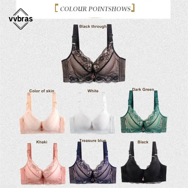 plus size bra cotton women sexy lace push up wide bras side gathering large  cup D underwear lingerie bralette brassiere Cup C D - AliExpress