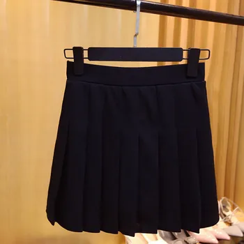 

Women Sexy Stretchy High Waistline Chiffon Pleated Short Skirt Solid Color A-line Anti-light Miniskirt