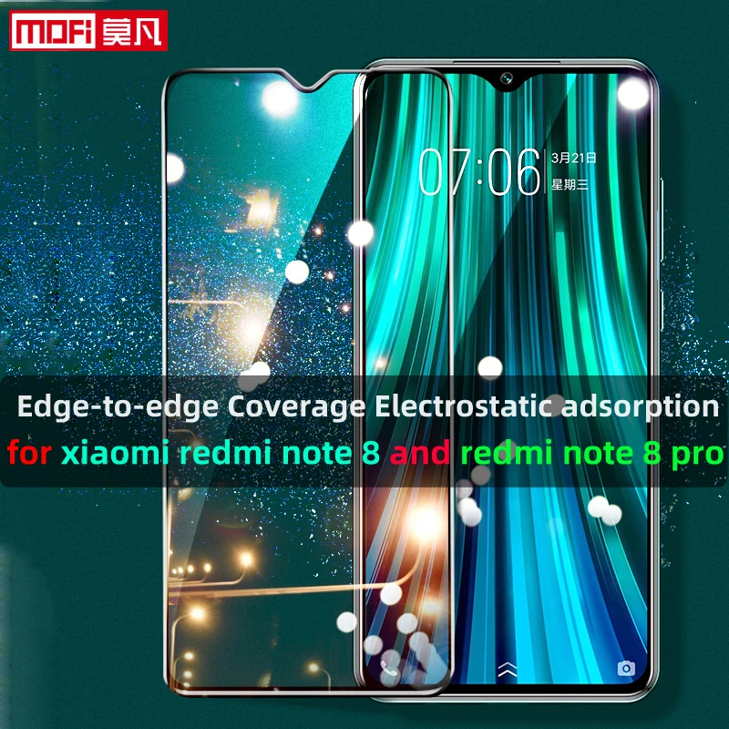 screen protector for xiaomi redmi note 8pro tempered glass full cover full glue mofi redmi note8 protective film 9H 2.5D premium