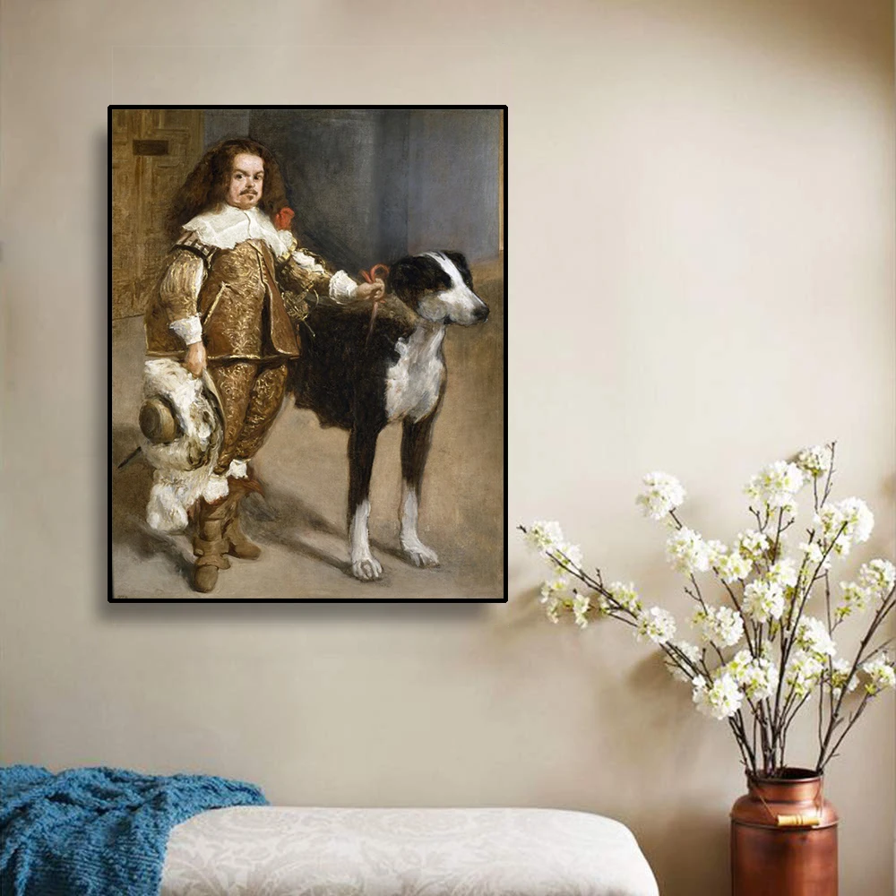 Картина на холсте картина маслом бафтон под названием Антонио 》 Диего Веласкес