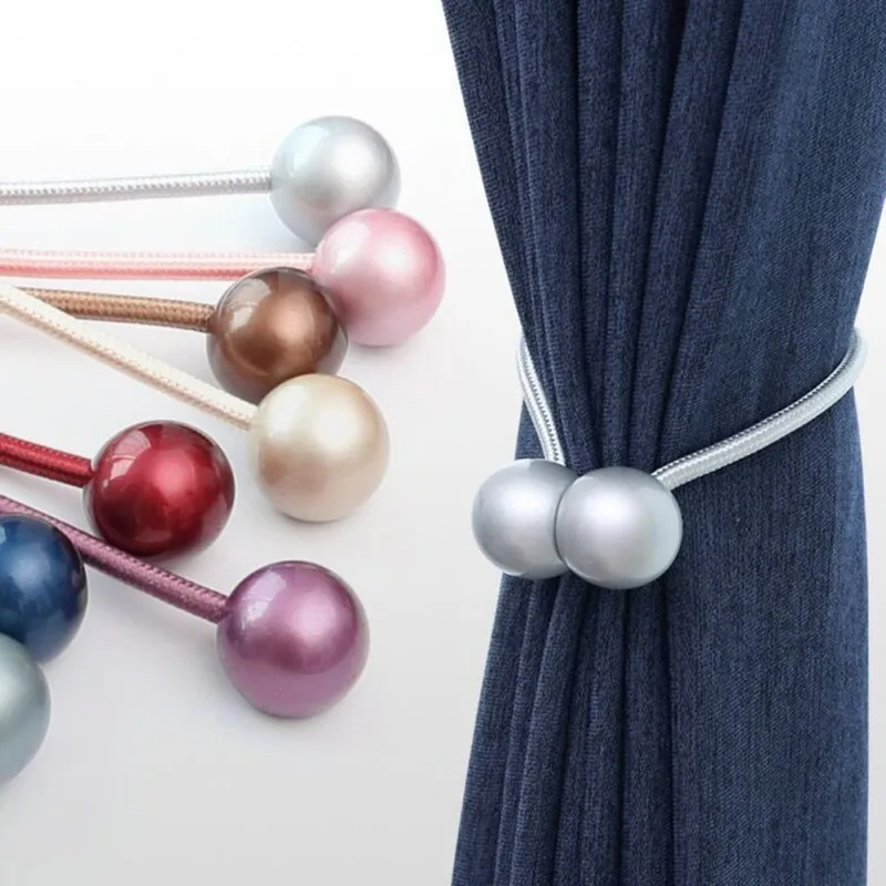 Cute Candy Color Curtain Tie Band Magnet Curtains Buckles with Magnet Curtain Buckle Holder Tieback Curtain Supplies 2Pcs H1 x