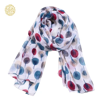 

Spring And Autumn Scarf Women's Fashion Dotted Printed Voile Scarf Balloon Net Red Scarf HTML