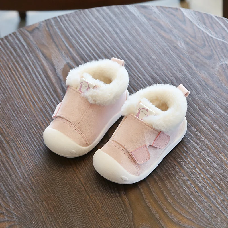 Зимние ботинки для малышей теплые плюшевые зимние ботинки для маленьких девочек и мальчиков уличные ботинки с мягкой нескользящей подошвой для детей