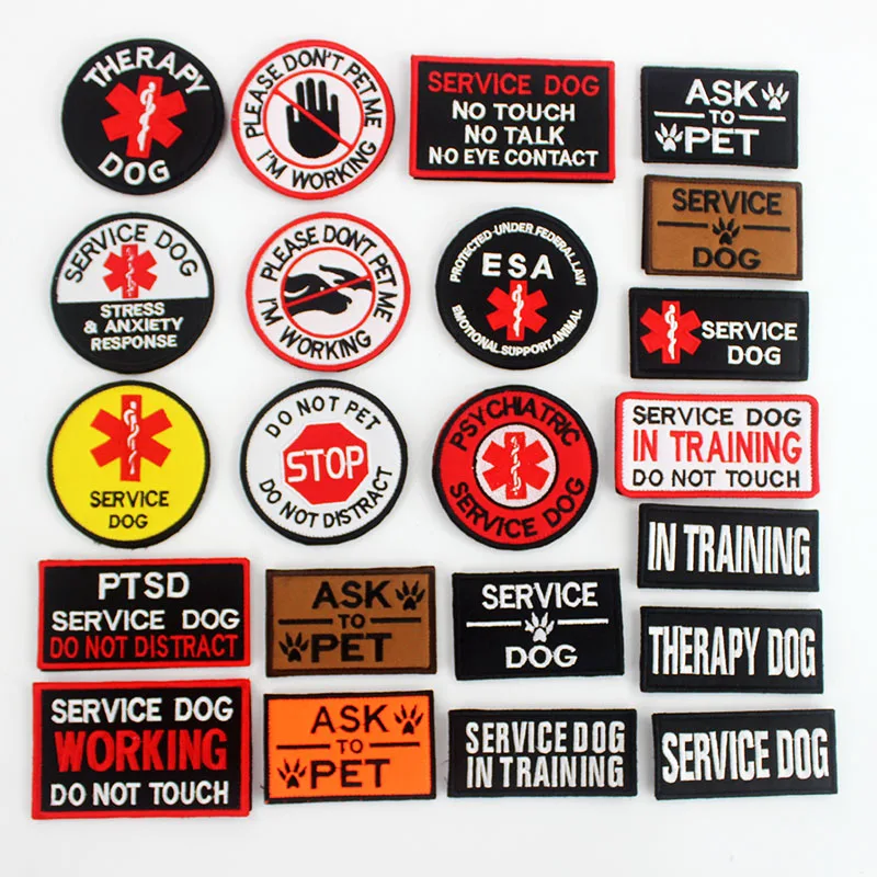 Velcro Dog Patches for Harness, Service Dog Patch, Ask to Pet Velcro Patch