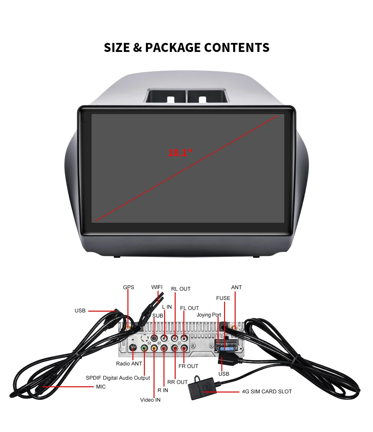 Excellent JOYING 10.1 Inch Android 8.1 GPS Stereo Radio 4GB Head Unit for Hyundai TUCSON IX35 2011-2016 with Carplay WiFi Bluetooth DSP 21