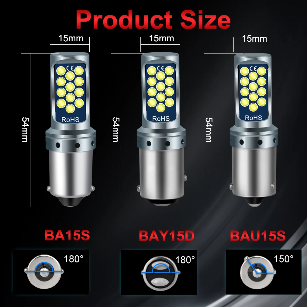 ڵ  1156 LED BA15S P21W LED BAU15S PY21W BAY15D 1157 P21/5W R5W 24SMD COB ڵ   õ , 2 