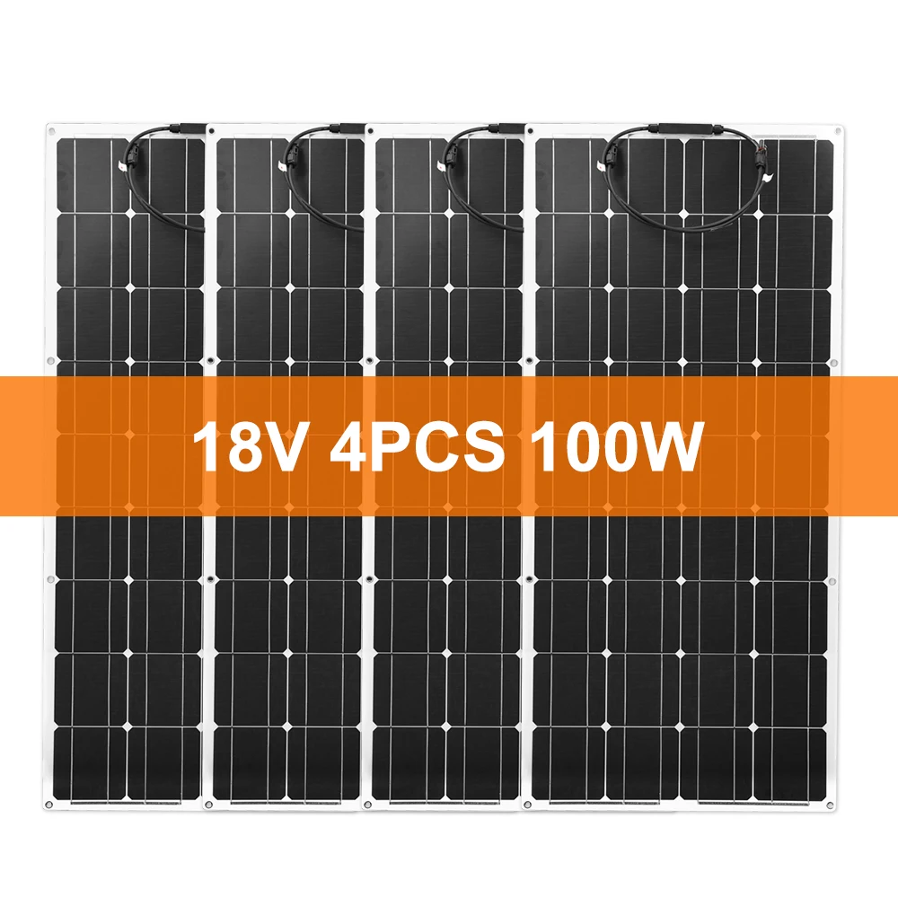Dokio 100 Вт Гибкая монокристаллическая солнечная панель комплект для дома и RV& лодки 500 Вт 1000 Вт Гибкая солнечная панель Прямая поставка из Китая - Цвет: 400W  solar panel