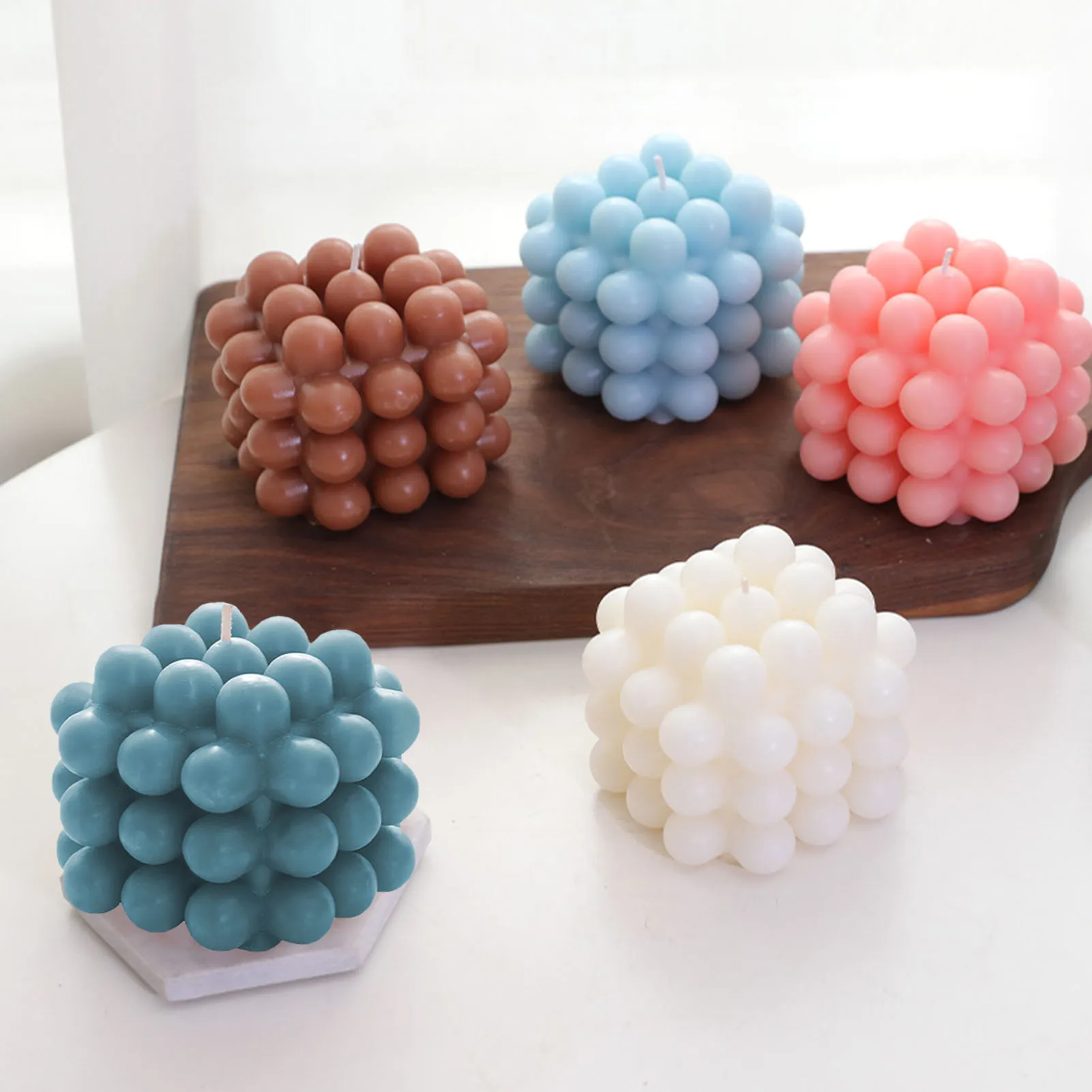 2 дюйма пузырь Куб лампы в форме свечи милый соевый ароматерапия воском маленькие