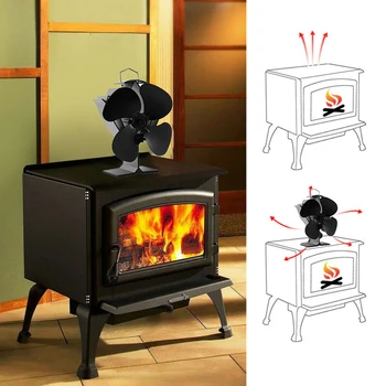 

180-250 CFM Silent 4 Blade Stove Fan Fireplace Fire Heat Powered Saving Ecofan