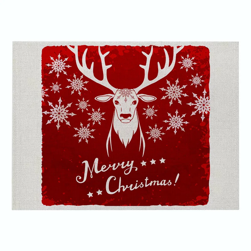 Elife Merry Christmas скатерти узор 42*32 см Лен красный снеговик украшения кухни Кофейня отель Декоративная скатерть - Цвет: 22