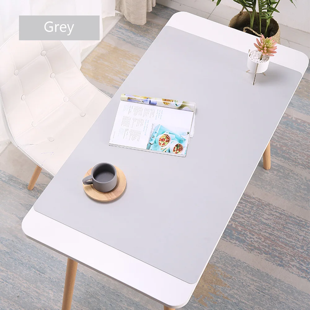Grey 1 шт., большой коврик для мыши, 3 размера, Настольный коврик для компьютера, ПК, фиксирующий край, для офиса, игровой, геймерский, коврик для мыши, кожаный, большой Настольный коврик - Цвет: Grey