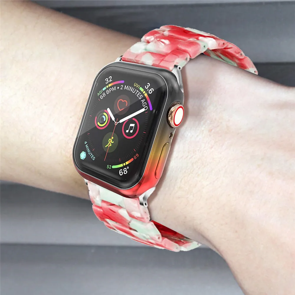 Покрытие градиентного цвета, чехол для часов, бампер для Apple Watch 5 4, мягкий ТПУ, защита экрана, аксессуары для iWatch, чехол 44 мм, 40 мм
