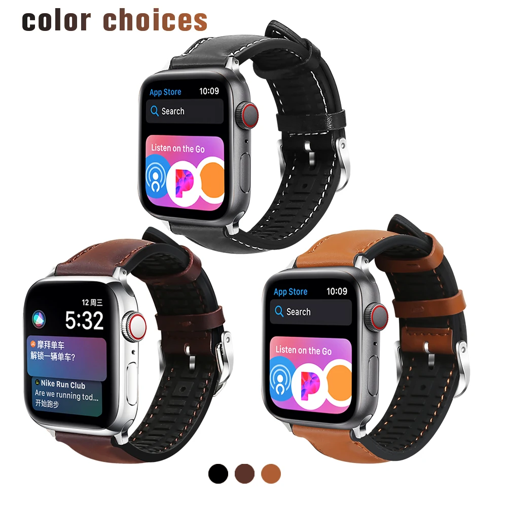 Кожаный ремешок для apple watch 42 мм 44 серия 5 4 3 2 1 pulseira 38 40 iwatch аксессуары