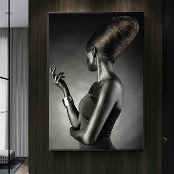 

Canvas Painting Africa Black Girl Poster Artwork Home Wall Decor Living Room Pictures 50X70cm