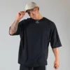 New Summer Running Oversized T Shirt Men s Gym Bodybuilding Fitness Loose Casual Cotton Short Sleeve