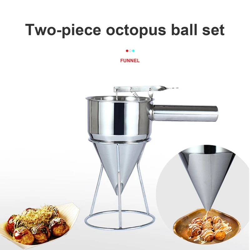 22x14.5cm Pancake Batter Dispenser Stainless Steel Handheld Stirring Separator Baking Cupcakes Pancake Separator Measuring Cup