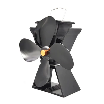 

Household Quiet Fireplace Fan 4 Blade Heat Powered Stove Fan Home Efficient Heat Distribution Fireplace parts