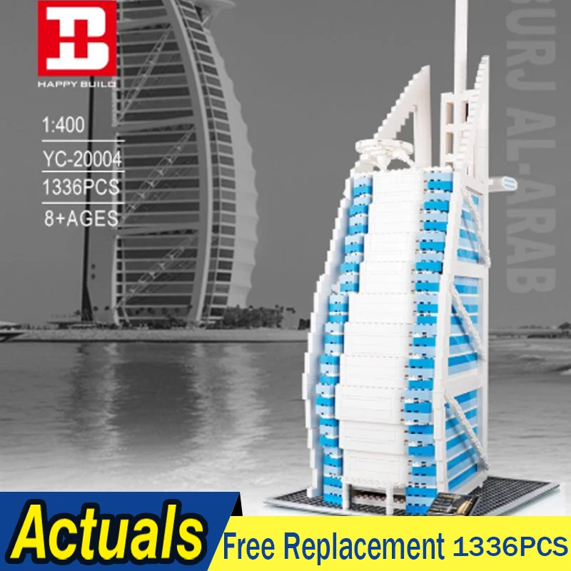 

Creative Street View Series YC-20004 Dubai Burj Al Arab Hotel Building Blocks Expert Bricks Kids Toy Gift DIY Collection 1336PCS