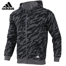 Адидас Нео ЕСС АОП ФЗ HDY черный Ач мужские беговые Jas Спорт Kleding ветрозащитные толстовки удобные