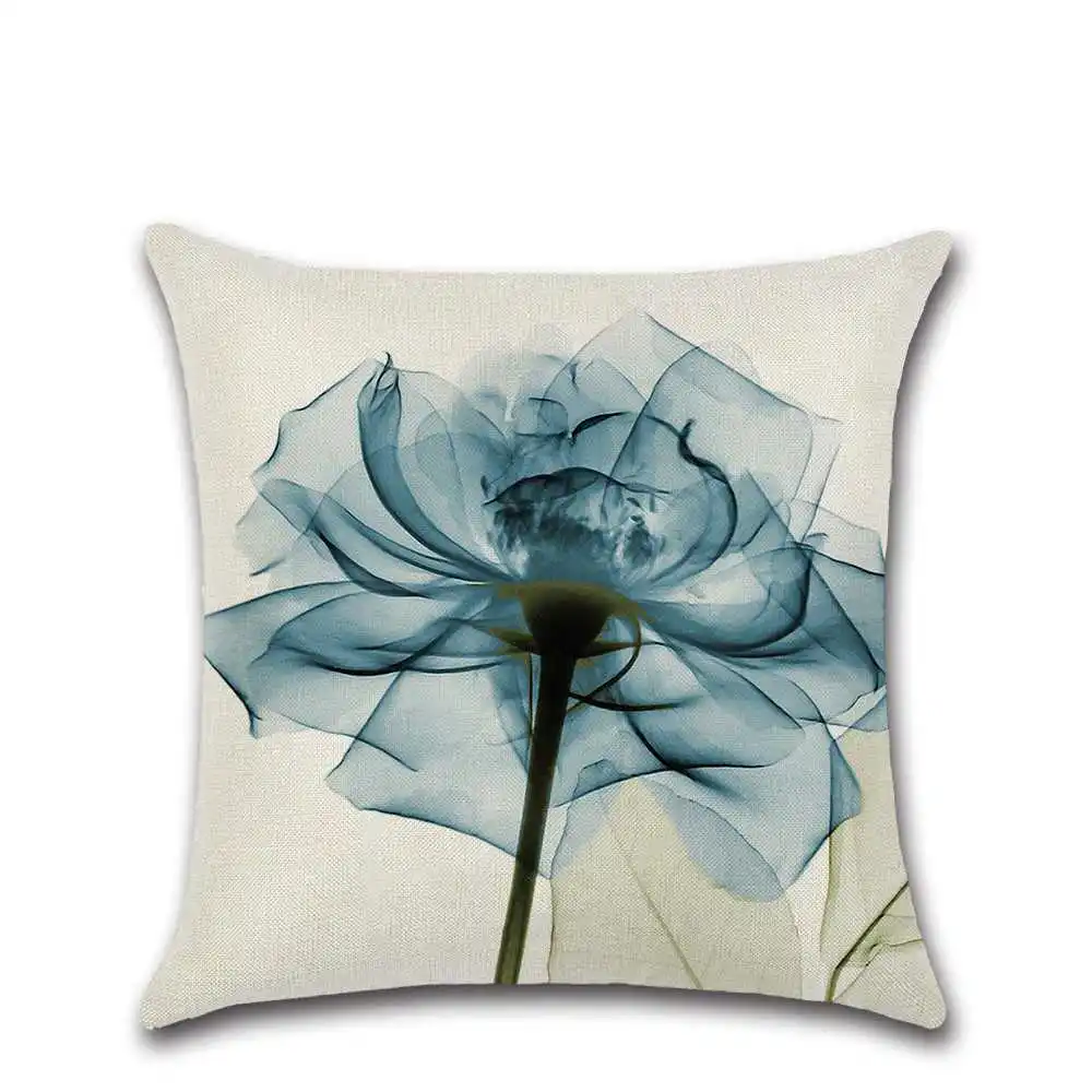 

Watercolor Flowers Cushion Cover Tulip Pillow Cover Home Decorative Linen Pillow Case Office Sofa Cushion Cover