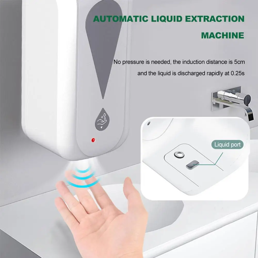 

1200ML Automatic Sensor Hand Disinfection Machine Touchless Wall-mounted Mist Spray Hand Cleaner Machine Rechargeable